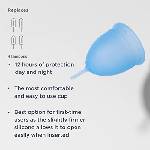 Saalt Menstrual Cup – Reusable Period Cup – Made for Comfortable, Leak-Free Protection Up to 12 Hours – BPA & Latex Free – Includes Cup & Carry Bag (Regular, Ocean Blue) - Thumbnail 4