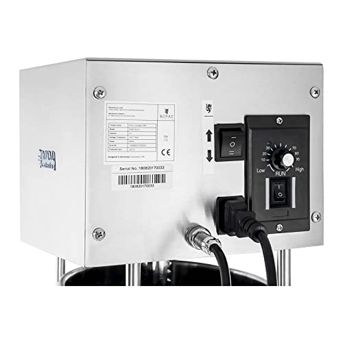 Foto von Royal Catering RCWF-10LE-H Wurstfüller Edelstahl elektrisch 230 W Wurstfüllmaschine 10 l elektrische Stopfmaschine Wurstmaschine 4 Füllrohre Fußpedal