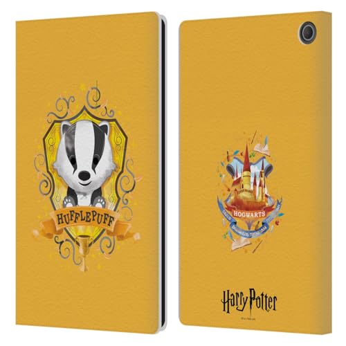 Harry Potter Hufflepuff étui portefeuille en cuir pour Amazon Fire Max 11 2023 protection