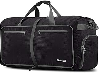 Gonex 150L Travel Duffel Bag Foldable Water Resistant Travel Bag Lightweight Duffel Bag with Big Capacity for Luggage Gym Sports Black