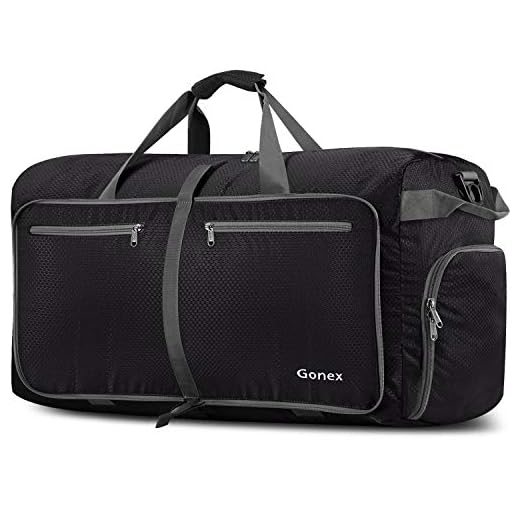 Gonex Bolsa de Viaje 150L, Plegable Ligero Bolso Equipaje Maleta Grande Bolsas Deportes Gimnasio Maletas de Mano Impermeable Duffel Travel Bag para Hombres y Mujeres Fin de Semana (Negro)
