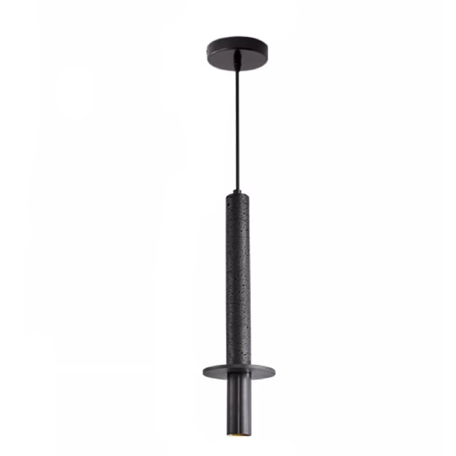 Lámpara colgante rectangular de piedra travertino negro de 40 cm y base E27 8