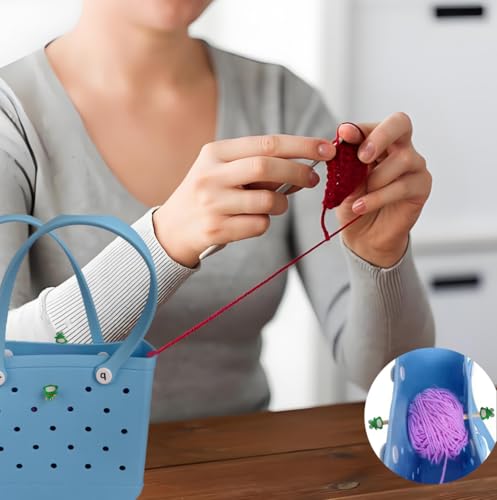 Image of 2 Set Yarn Spinner Compatible with BoggBags, Wooden Rotating Yarn Holder with Silicone Cap,Yarn Holder for Knitting and Crocheting, Gift for Crochet Lovers
