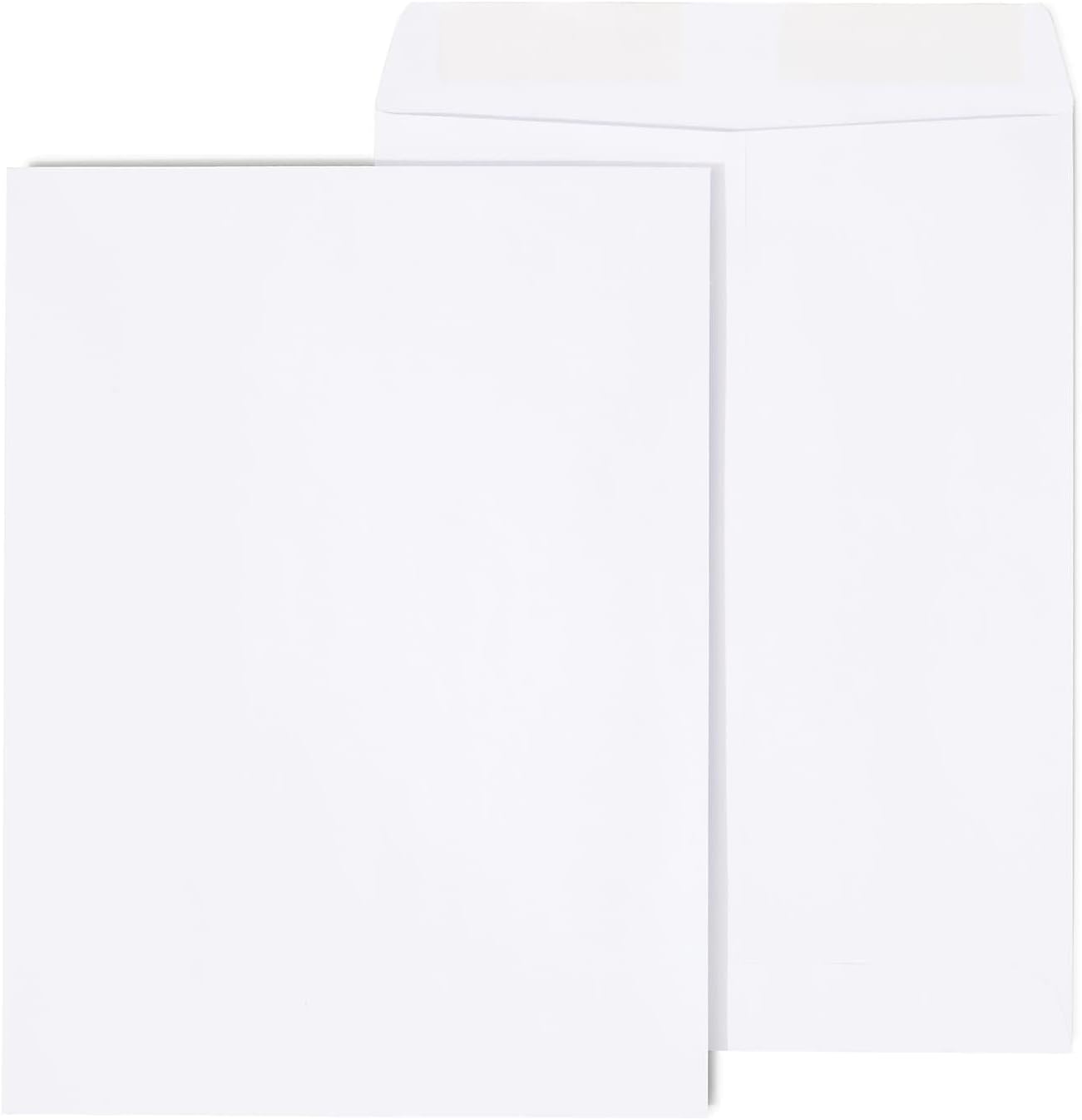 Staples 9 x 12 Gummed Catalog Envelopes, White Wove, Strong Adhesive Flap, Durable Mailing Envelopes, 250/Box