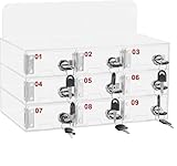 MXBAOHENG Handy-Schließfachbox Acryl-Handyaufbewahrungsschrank Wandmontiertes Handy-Schließfach mit Türschlössern und Schlüsseln Handy-Organizer für Büro, Schule, Klassenzimmer (9 Fächer)