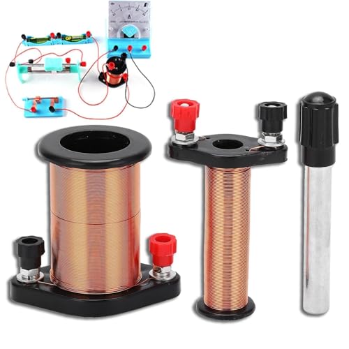 Agatige - Bobine d'induction électromagnétique, bobine de démonstration de démagnétisation avec bobine primaire, bobine secondaire et aimant cylindrique en fer doux, instrument d'expérimentation pour