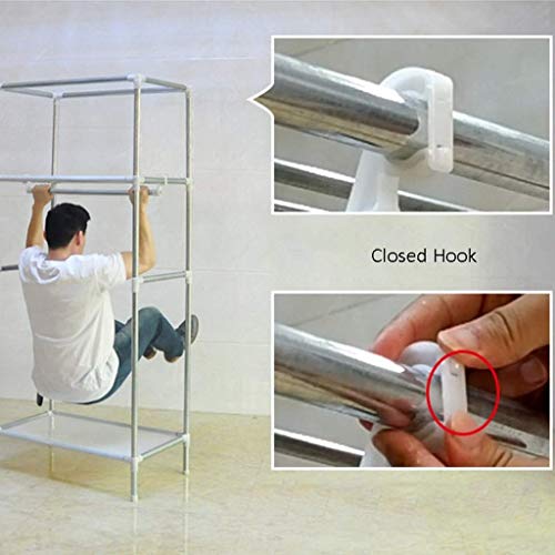 Tfiiexfl Closet Portable Wardrobe Durable Storage Non-Woven Fabric Wardrobe Storage Organizer With Hanging Rod And (Color : E) #TOP3