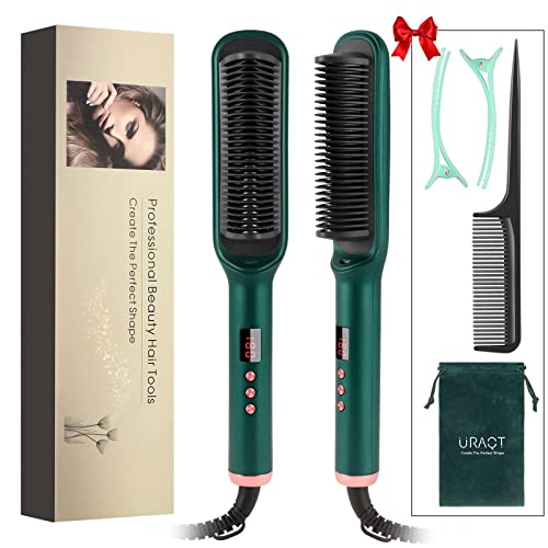 URAQT Cepillo Alisador de Pelo, PTC Calefacción Rápido Peine Alisador de Cabello...