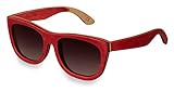 Talla M retrostiel Gafas de Sol de Madera Skateboard Rojo