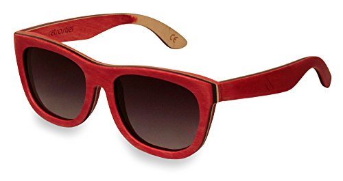 retrostiel Gafas de sol de madera Skateboard Rojo Cover