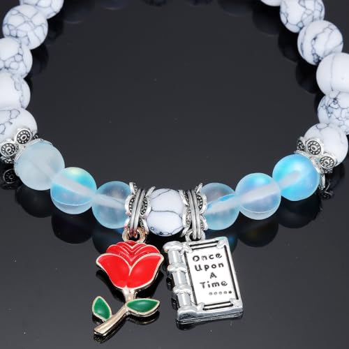 HUTIMY Beauty And The Beast Gifts for Teens Women Rose Belle Bracelet Beauty And The Beast Jewelry2