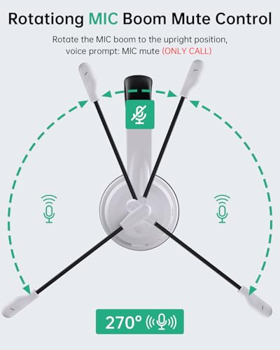 Image of AOC Wireless Headset with Mic for Work, AI Noise Cancelling, Bluetooth | AI Noise Cancelling Mic, Bluetooth 5.3, USB-A /C Dongle Included, Mic Mute, Compatible with PC, Laptop & iPhone