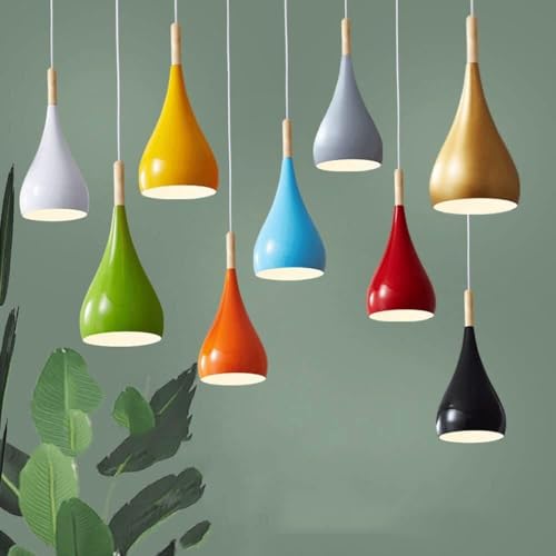 Lampe à suspension colorée jaune avec douille E27 à tête unique