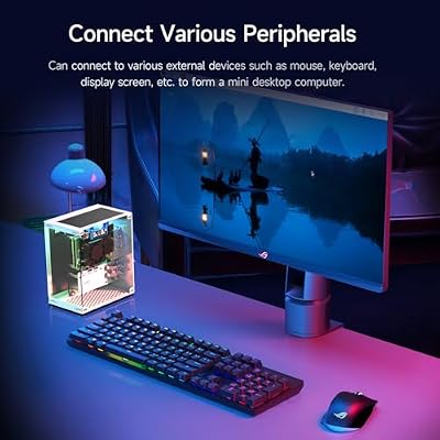 Yahboom Raspberry Pi 5 Case, Aluminum Mini Tower Case with Cooling PWM Fan and RGB Color Changing Mood Light (Basic Version)