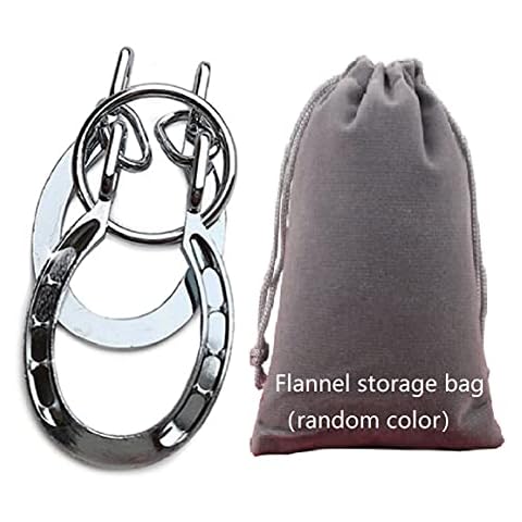 SHUYUE Classical Metal Horseshoe Puzzle Traditional Brain Teaser Puzzles Jigsaw Toy (Silver) Cover