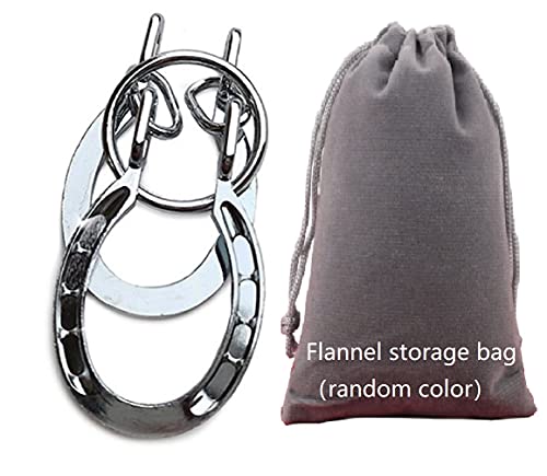 SHUYUE Classical Metal Horseshoe Puzzle Traditional Brain Teaser Puzzles Jigsaw Toy (Silver)