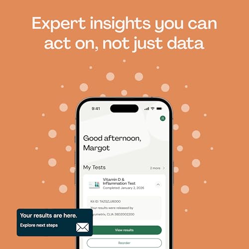Image of Everlywell At-Home Vitamin D and Inflammation Test Collection Kit for Women and Men, with Accurate Results from a CLIA-Certified Lab Within Days, for Ages 18 Plus