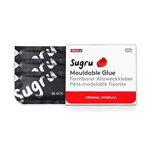 tesa Sugru formbarer Allzweckkleber - Original-Formel - bis 2kg belastbar - schwarz (3er-Pack)