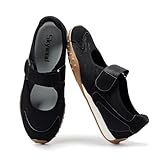 Skywind Women’s Mary Jane Sneakers Lightweight Casual Walking Shoes Comfort Ballet Sneakers for Women Ballerina Non-Slip Sneakerinas Black