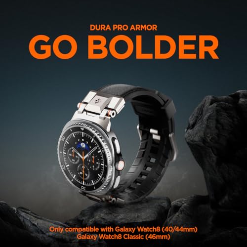 Image of Spigen DuraPro Armor Strap Band for Samsung Galaxy Watch 8 Classic /Watch8 (44mm /40mm), Shock-Absorbing&Rugged Build - Black