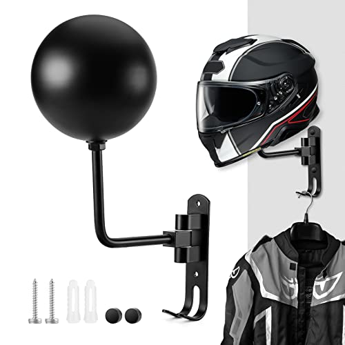 PAHTTO Motorcycle Helmet Holder, Helmet Rack Wall Mount 180 Degree Rotation Helmet Hanger with Double Hook for Coats, Caps, Hats, Motorcycle Accessories by PAHTTO - Image 9