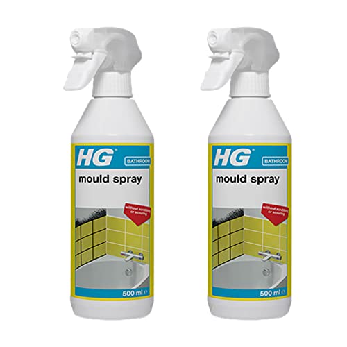 HG Mould Spray & Remover for Kitchen / Bathroom Tiles, Grout & Sealer 500ml (2 Sprays)
