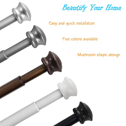 Kowibcl Finials For Curtain Rods, 4 Pcs Plastic Curtain Rod Finials For 5/8 Inch Dia Rod,Drapery Rod Finials Of Mushroom Shape,M5 Thread Dia (Pewter) #TOP4