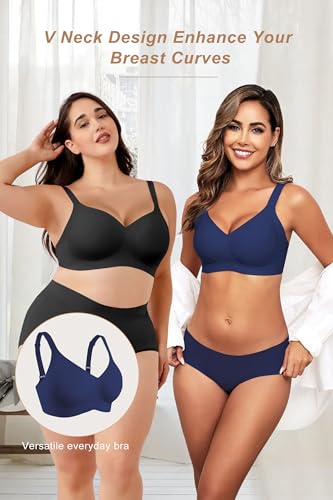 Image of HORISUN Wireless Bras for Women Soft Comfortable No Underwire T Shirt Bra Seamless Full Coverage Bras with Support