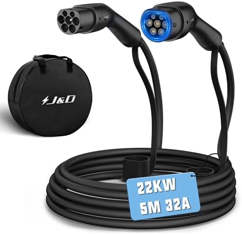 Deltaco EV charging cable, e-car & hybrid, Type2 to