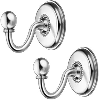 NUOLUX 2Pcs Vintage Alloy Pommel Curtain Holdbacks Tieback Hooks Door Wall Hat Coat Hangers (Silver)