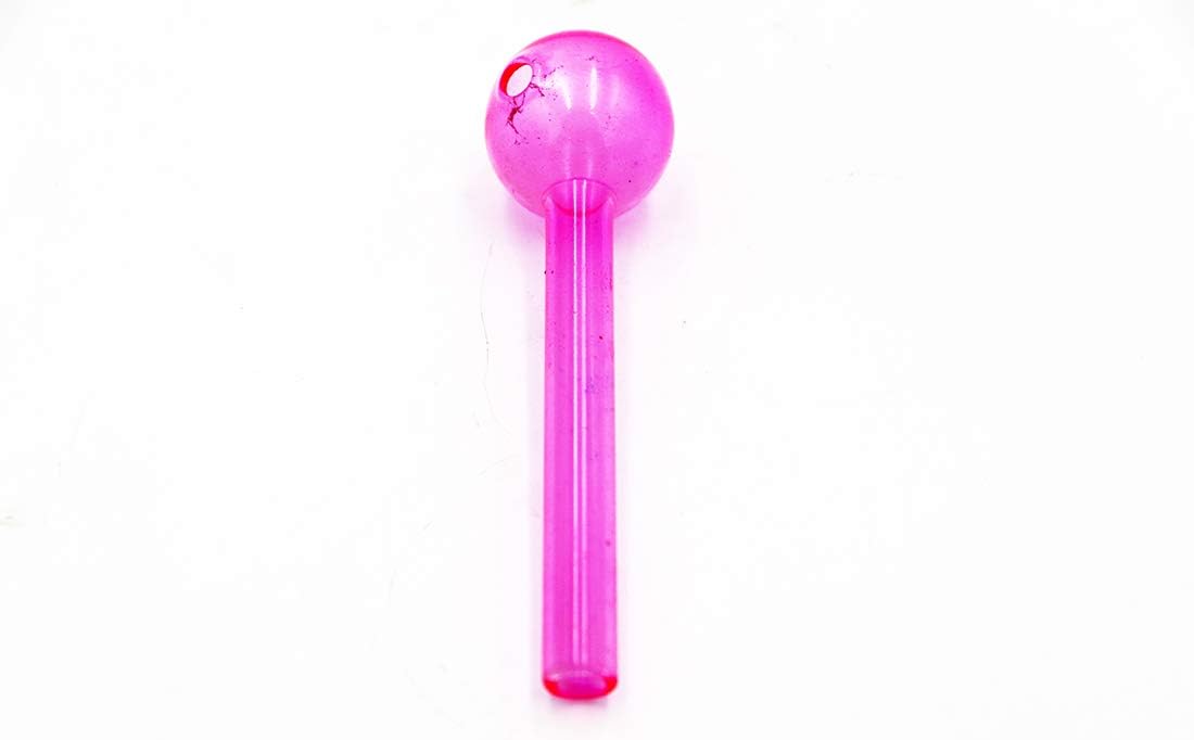 Green Apple Inch Glass Oil Burner Pipe, Pack of 1 (Pink)