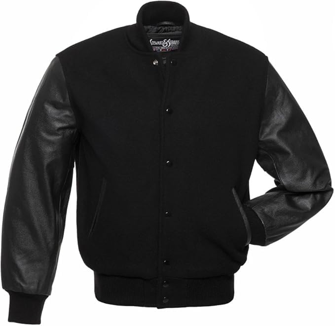 Stewart & Strauss Wool and Vinyl (Faux Leather) Varsity Jackets