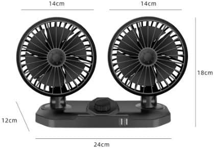 12V Dual Head Car Fan Cooler 360 Degrees Adjustable Durable Cooler Fan Auto Air Conditioning Car Cooling Swing Fan