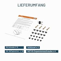 Tecmojo 19 Zoll 6HE 450mm Tief Netzwerk-Schrank, Wand-Serverschrank, IT-Netzwerk-Rack-Gehäuse, abschließbare Tür und Seitenwände, Glastür, Flachverpackung, Weiß – Ansicht 6