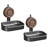 CAIEJSAEN 2 Stück Seifenschale mit Ablauf Seifenschale Saugnapf für Dusche mit Ablauf ohne Bohren...