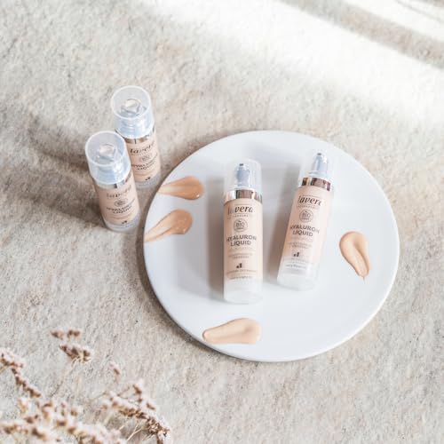 lavera Hyaluron Liquid Foundation - Warm Nude 03 - Naturkosmetik - Vegan - Seidige, leichte Textur - Frei von Mineralöl - Natürliche Hyaluronsäure & Bio-Mandelöl - 30ml