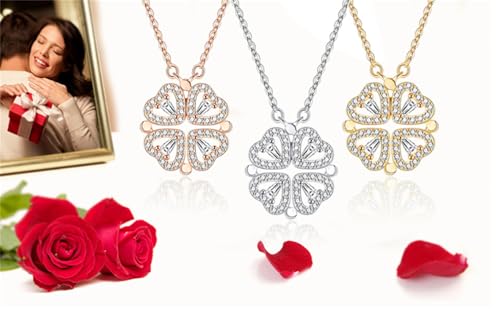 Daughter’s Lucky Clover Necklace Keepsake Gift Set, S925 Sterling Silver Necklace Eternal Flowers for My Daughter Birthday Gifts 6