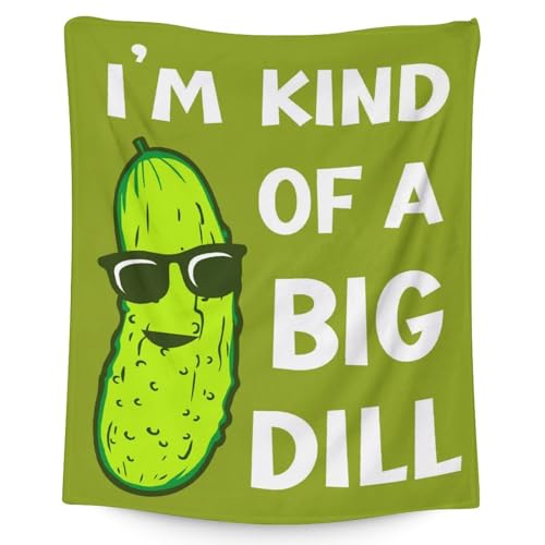 Pickle Throw Blanket for Baby - 30x40 Inches Lap Size - Soft Fluffy Cozy Blankets Gift - Green Funny Blanket Throws for Couch, Work
