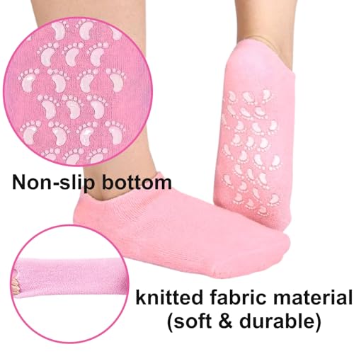 Image of Zuvexa Moisturizing Spa Gel Socks for Cracked Heels & Dry Feet - Hydrating, Softening, Repair Socks for Women & Men - Reusable, Washable, Non-Slip Cotton with Enriched Gel Lining (Pack of 1, 1, count)
