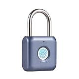 Tbest Mini Lucchetto per Impronte Digitali USB Ricaricabile Capacità 20 Impronte Digitali IPX2 Antispruzzo in Lega di Zinco Antifurto Blocco di Sicurezza per Porta Bici Zaino per Bagagli Armadietto