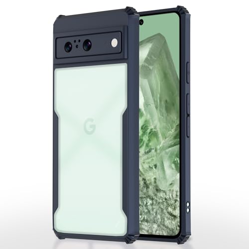 Image of Pikkme Google Pixel 8 Back Cover | Crystal Clear Transparent Back | Ultra Hyrbid | Full Camera Protection | Raised Edge | Bumper Back Case (Blue)