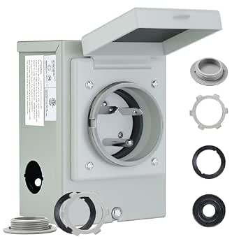 RVMATE Pre-Drilling 30 Amp Generator Power Inlet Box NEMA TT-30P
