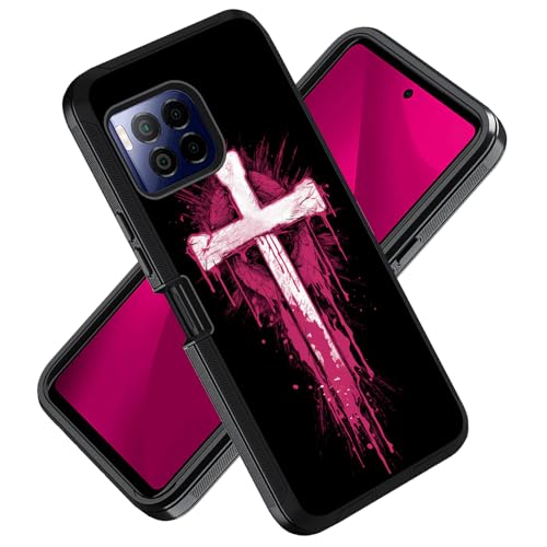 ZXHSBROK for T-Mobile REVVL 7 Pro 5G Phone Case, Military Grade Heavy Duty 3-Layer Shockproof Drop Protective Cover for T-Mobile REVVL 7 Pro 5G (2024), Blood red Cross