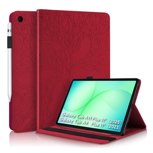 Portfolio Cover for Galaxy Tab 11+ Case, Unique Tree Design with Hidden Card Slots, Slim and Lightweight with Built-in Magnetic Auto Sleep, Precise Cutouts Compatible with Galaxy Tab A9+ Case