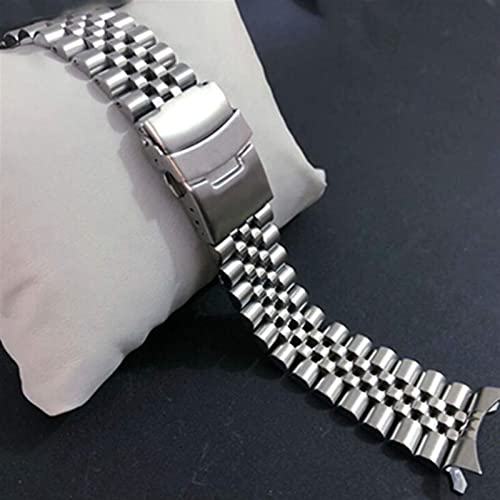 Bracelet montre 22 mm acier inoxydable argent poli maillons rechange robustes