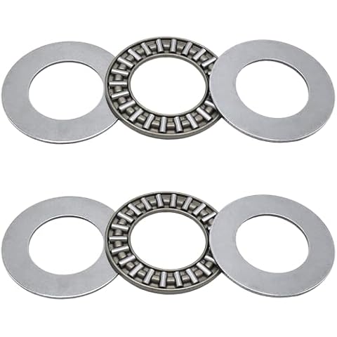 DEEG 4 PCS AXK2035 2AS Needle Roller Thrust Bearings with 4 Washers, 20mm Inner Diameter, 35mm OD, 4mm NTA1220+2TRA Needle Thrust Bearing for Mower Power Steering Cover