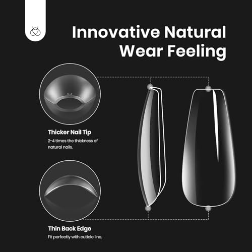 Beetles Gel Polish BT-FN093CA Beetles Gel Nail Kit Easy Nail Extension Set With 500Pcs Medium Coffin Shaped Tips 5 In 1 Nail Glue Base Gel And Innovative Led Lamp Easy Funny Diy Nail Tips Art Decoration At Home Gift thumb #6