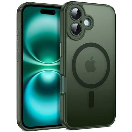 Coque iPhone 16 MagSafe silicone antichoc translucide et fine verte