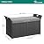 YITAHOME 90 Gallon Outdoor Wicker Storage Bench w/Cushion, Large PE Rattan Deck Storage Box w/Handles & Hydraulics for Patio Furniture, Cushions, Garden Tools, Pool & Sports Equipment, Black &Grey