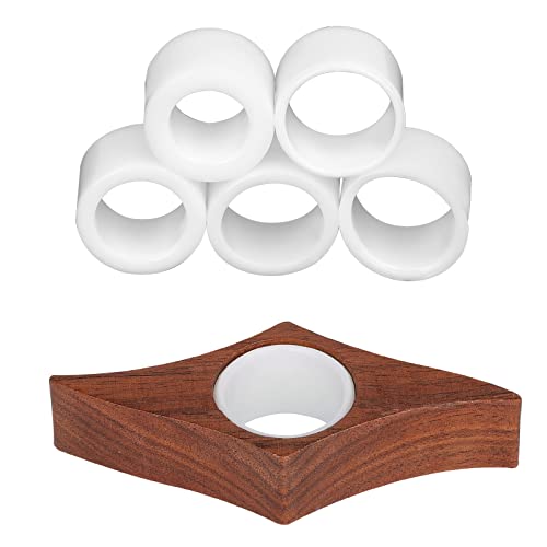 KINBOM Segnalibro Pollice, Porta Segnalibro Police in Noce Naturale, con 5 Pezzi Diverse Dimensioni Anelli in Silicone, Supporto per Pagine di Libri per Segnalibri Lettori Topo di Biblioteca